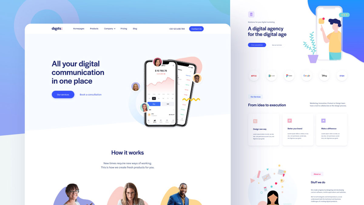 Free Figma Corporate Landing Page UI Template Free Figma Template