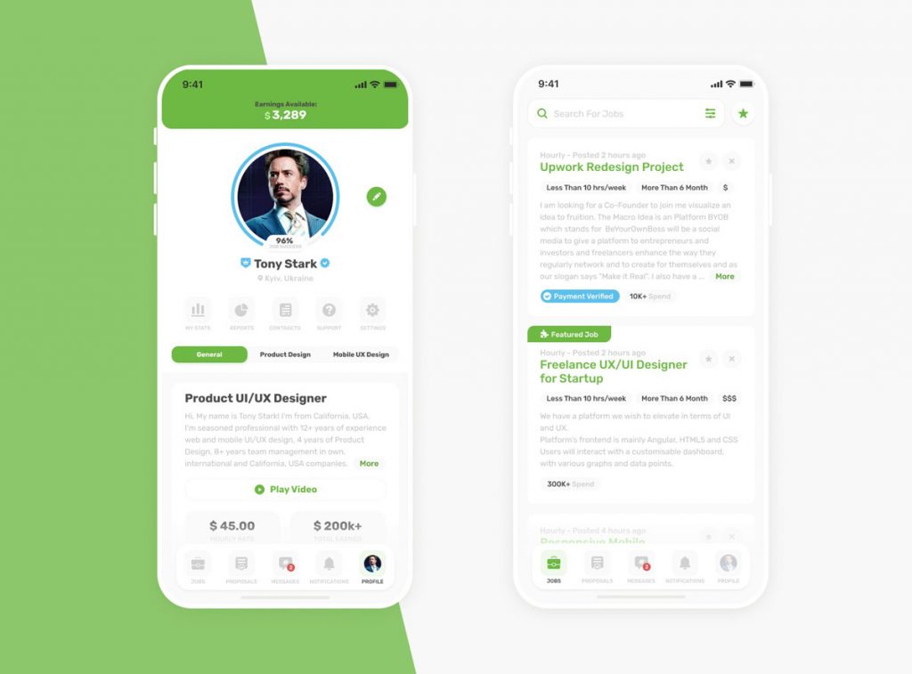 Upwork App Redesign Template Figma