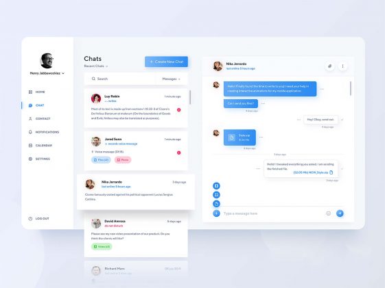 Free Chat Dashboard Figma UI Template - Free Figma Template