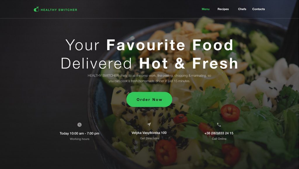 Food Order Figma Website Landing Page Template