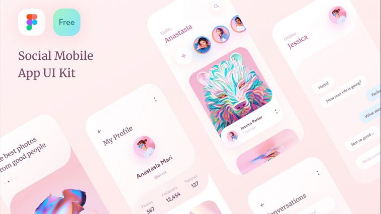 Free Social Figma UI Kit Templates - Figma Template