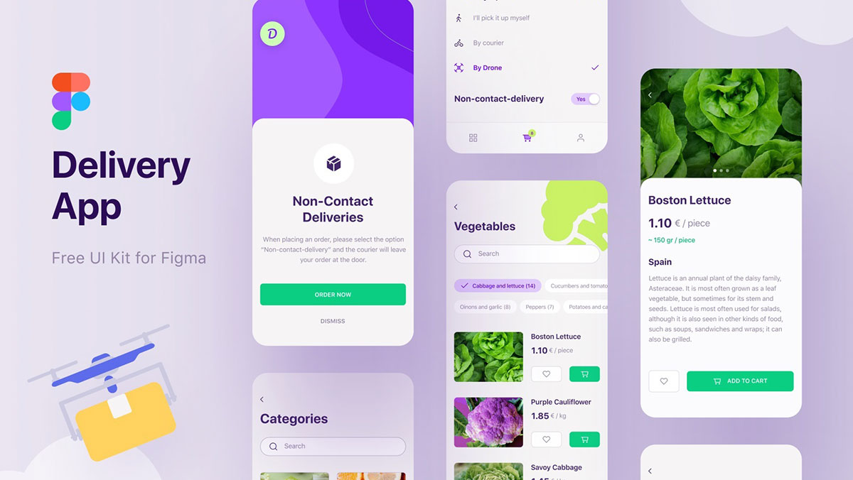 Free Figma Groceries Delivery App UI Kit - Figma Template