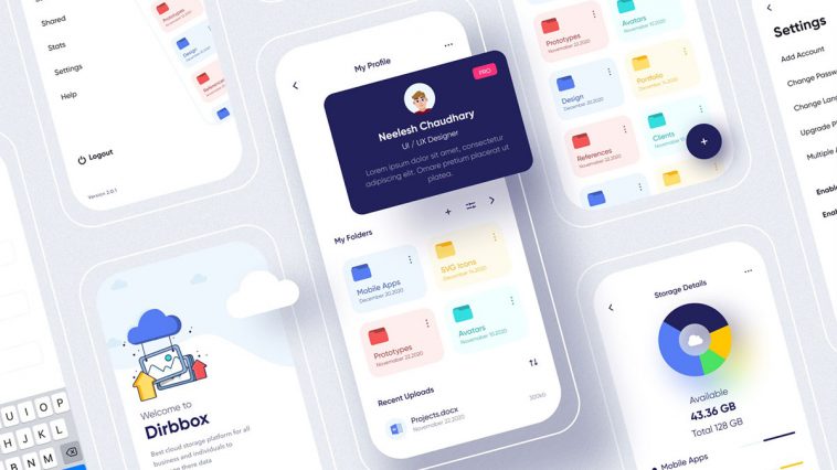 Free Figma Online Cloud Storage App Template - Free Figma Template