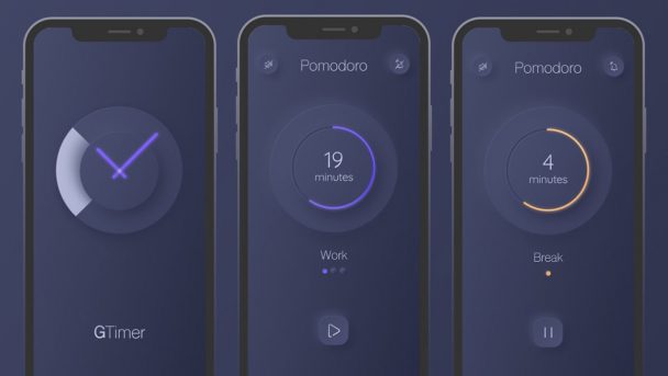 Free Pomodoro Timer with Figma Neumorphism UI Template - Free Figma ...