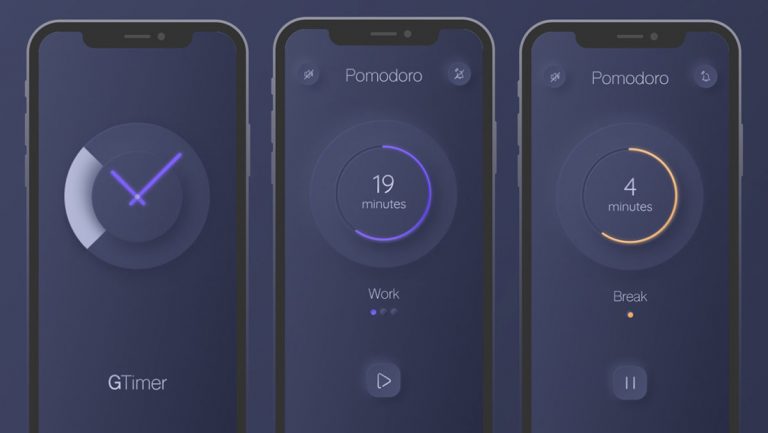 Free Pomodoro Timer with Figma Neumorphism UI Template - Free Figma ...