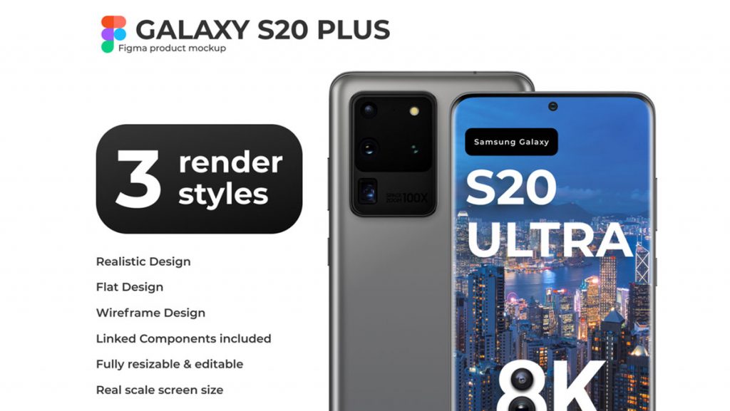Samsung Galaxy S20 Ultra Figma Mockup