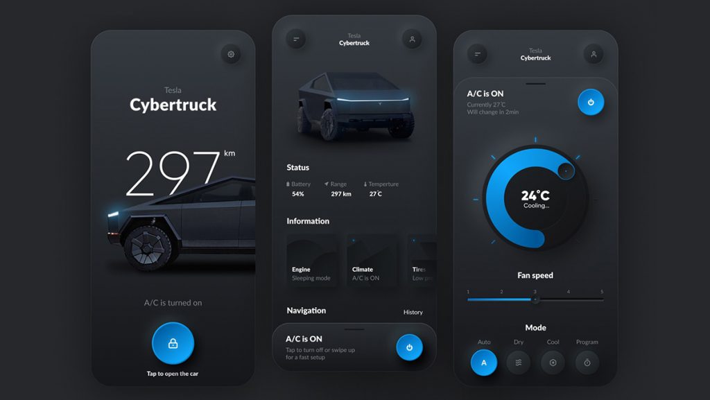 Tesla Electric Car Smart App Figma Concept
