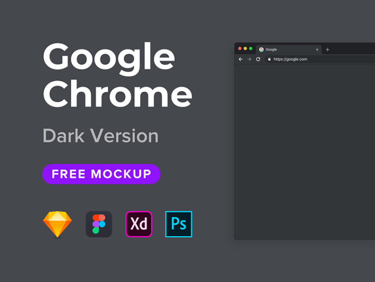 Google Chrome mockup dark version