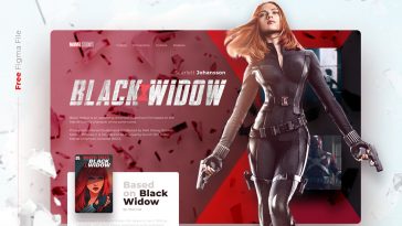 Black Widow Website Animated Hero Concept Template
