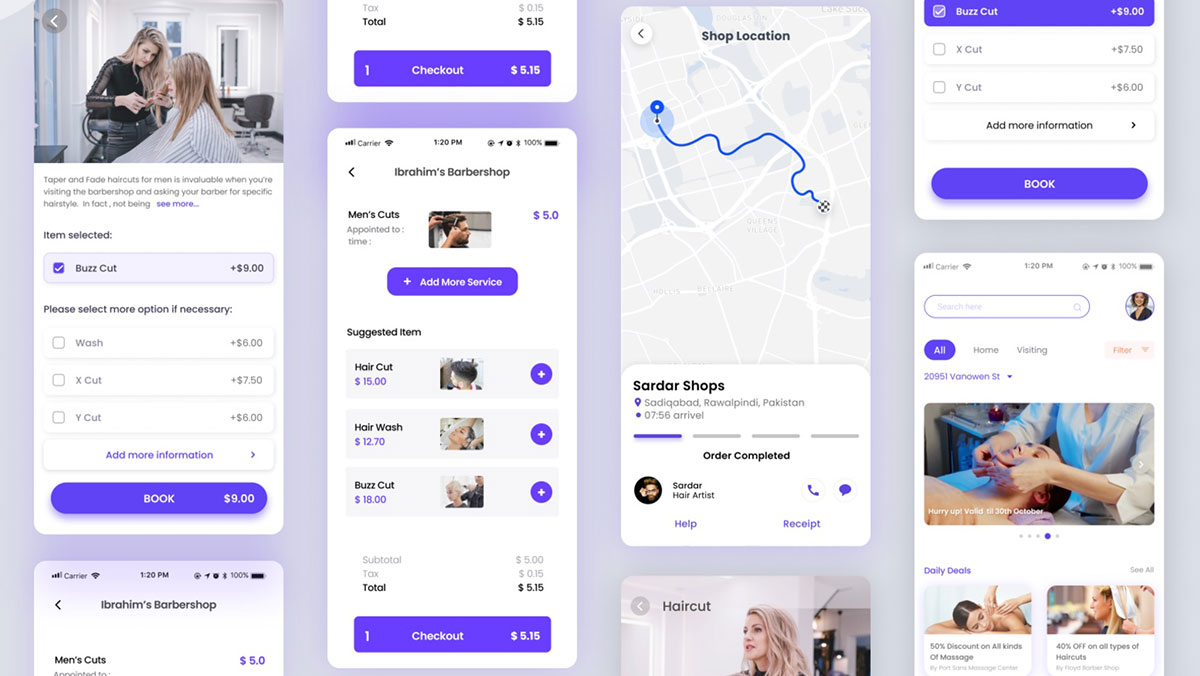 Beauty Salon Finder App UI Design Free Figma Template Figma Template