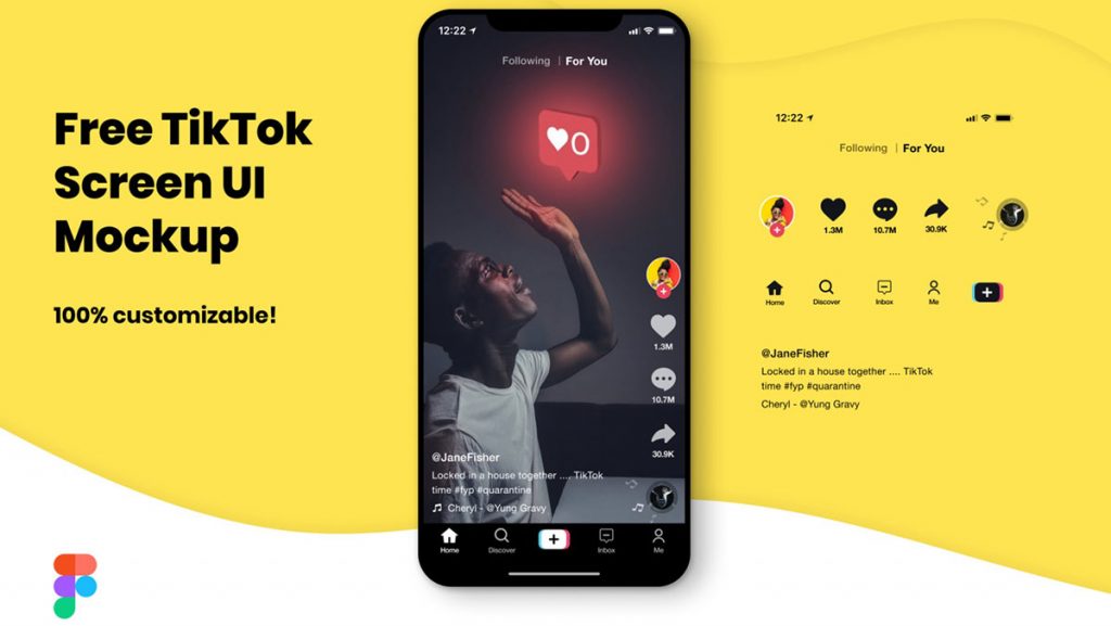 TikTok UI Screen Figma Mockup Template
