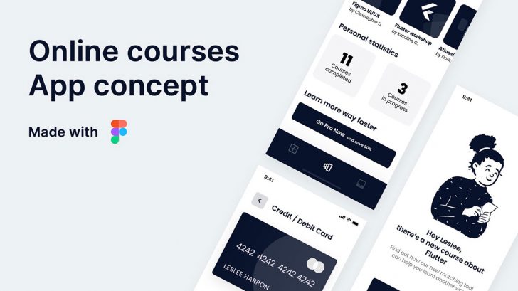 Free Figma Online Study Course Mobile App UI - Free Figma Template