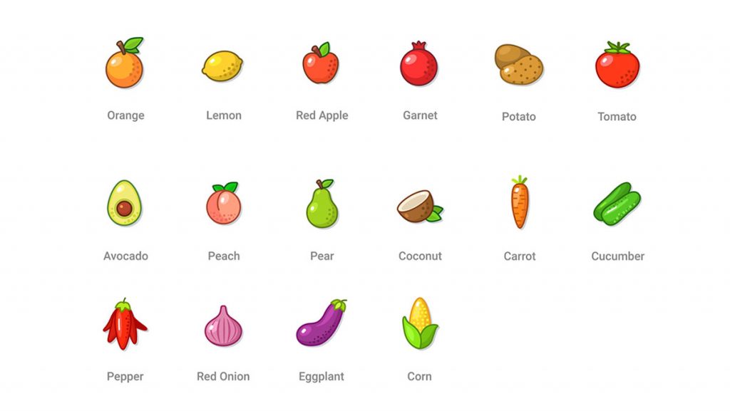 Free Fruits and Vegetable Icons