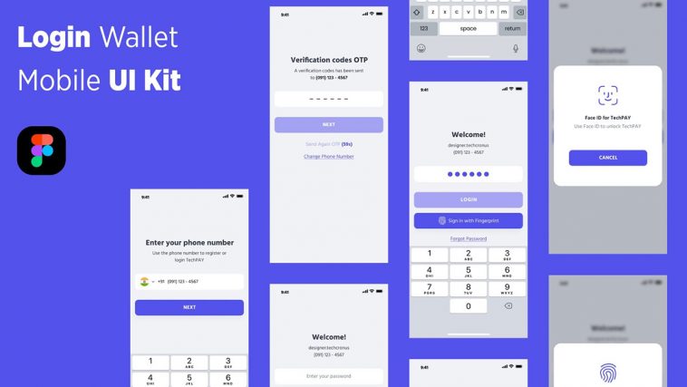 Free Login Wallet Mobile UI Kit