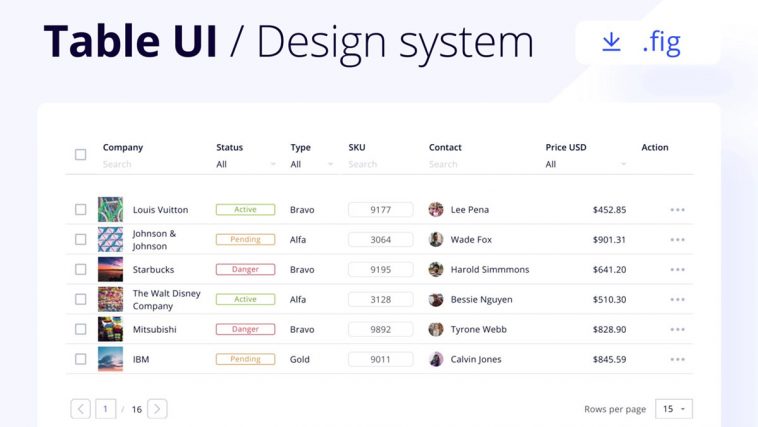 Table UI Design System