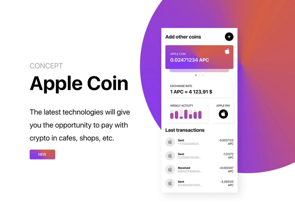 Apple Coin Concept Wallet App UI Figma