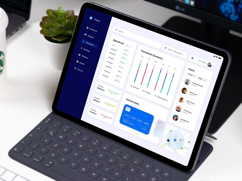 Banking App UI Dashboard + iPad Mockup