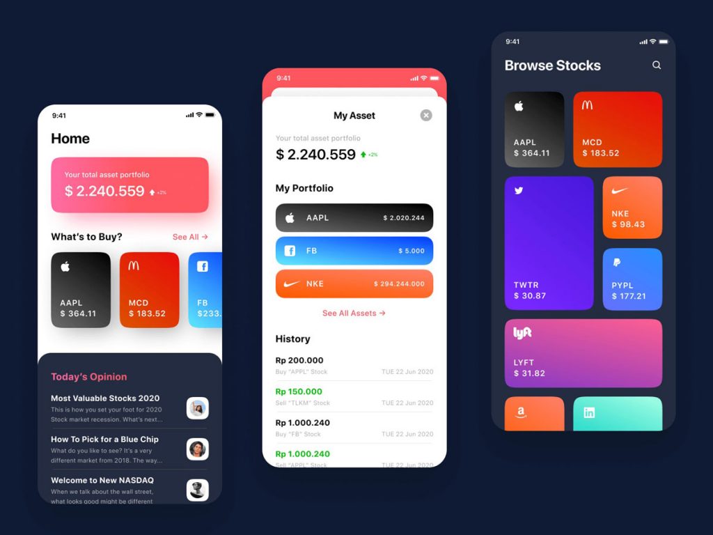 Figma Stock Exchange App Concept Design