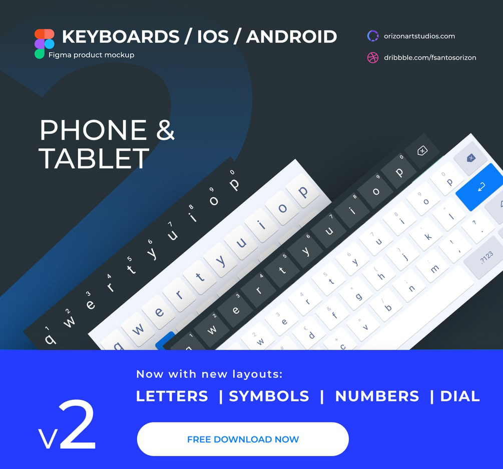 Free Android and iOS Keyboards for Figma Free Figma Template