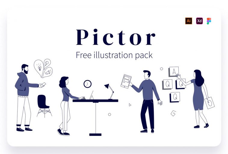 Pictor Free Figma Illustration Pack