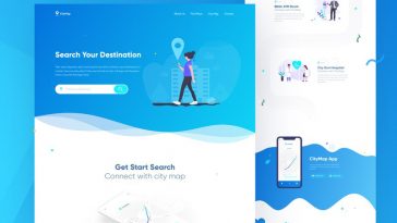 City Map Figma Landing Page Design Template