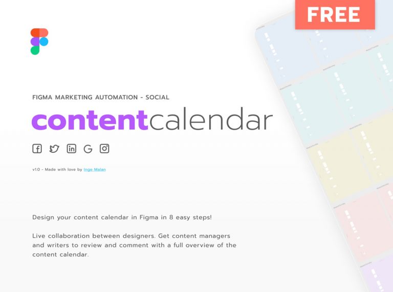Free Figma Content Calendar Design Templates - Free Figma Template