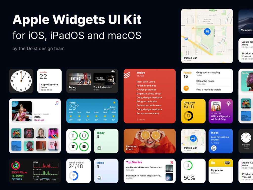 Figma iOS 14 Apple Widgets UI Kit