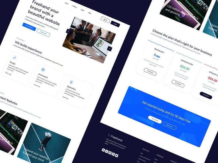 Free Freehand Figma Landing Page Template