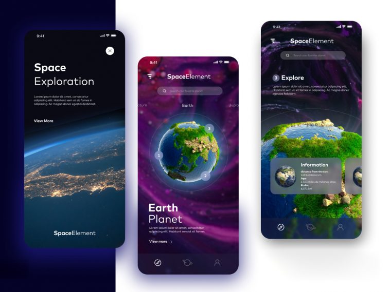 Space Exploration Mobile App Figma Concept