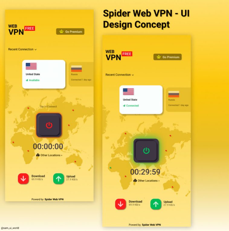 Spider Web VPN Mobile Template Figma