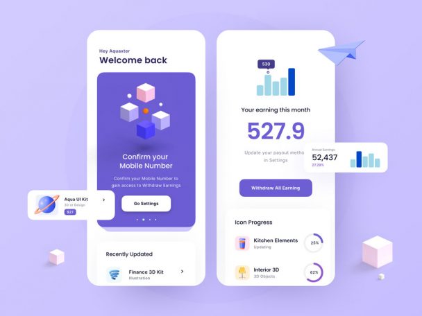 Free Money Management App Screens Figma Template - Free Figma Template