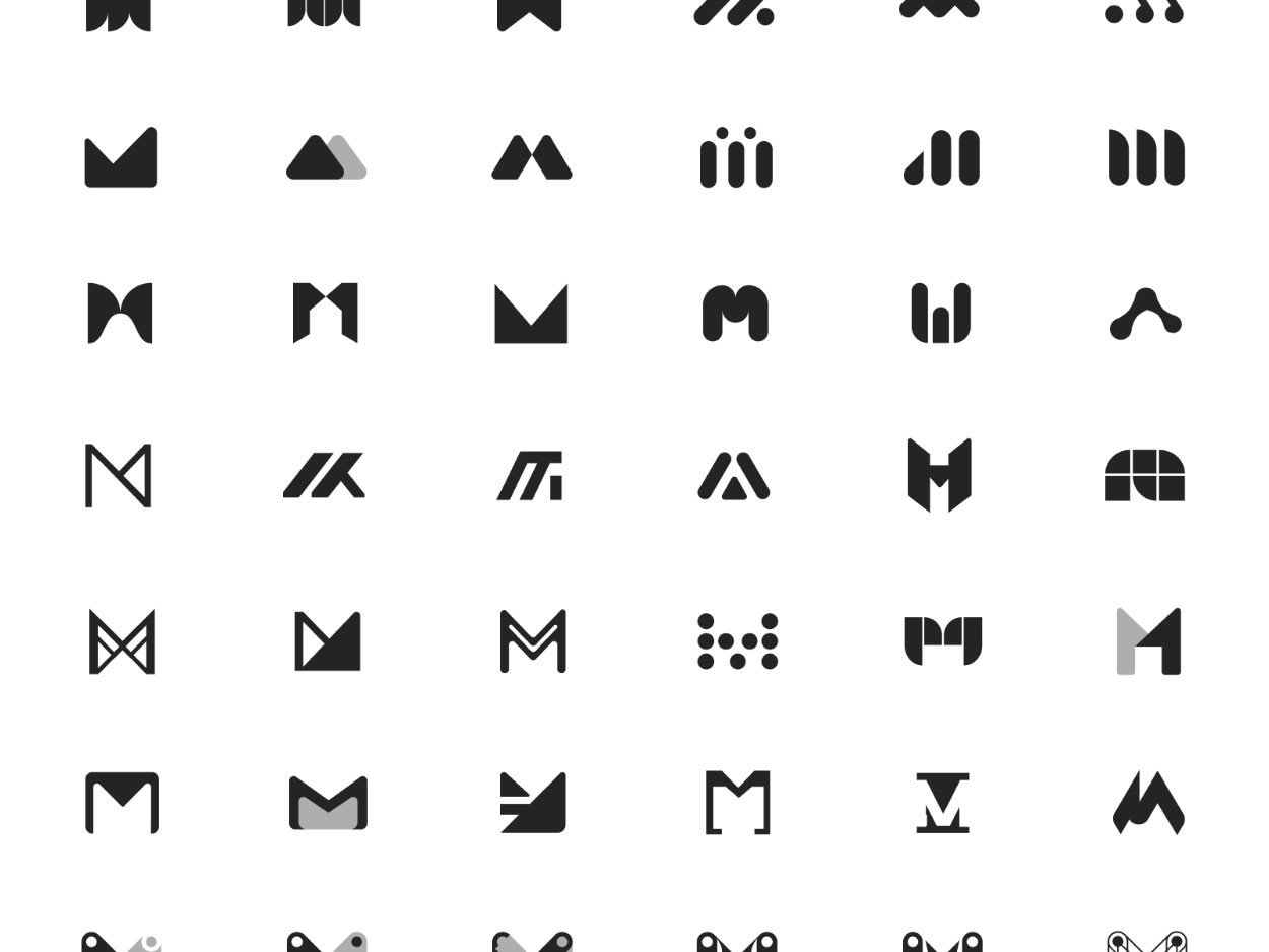 Free M Logo Drafts Ideas made in Figma - Free Figma Template