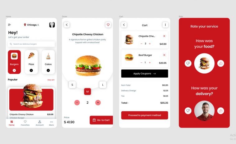 Free Food Ordering Figma App Template