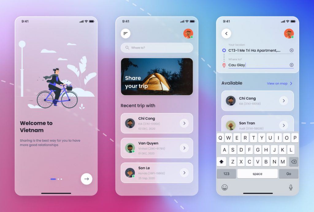Ride Sharing Mobile App Template Figma file