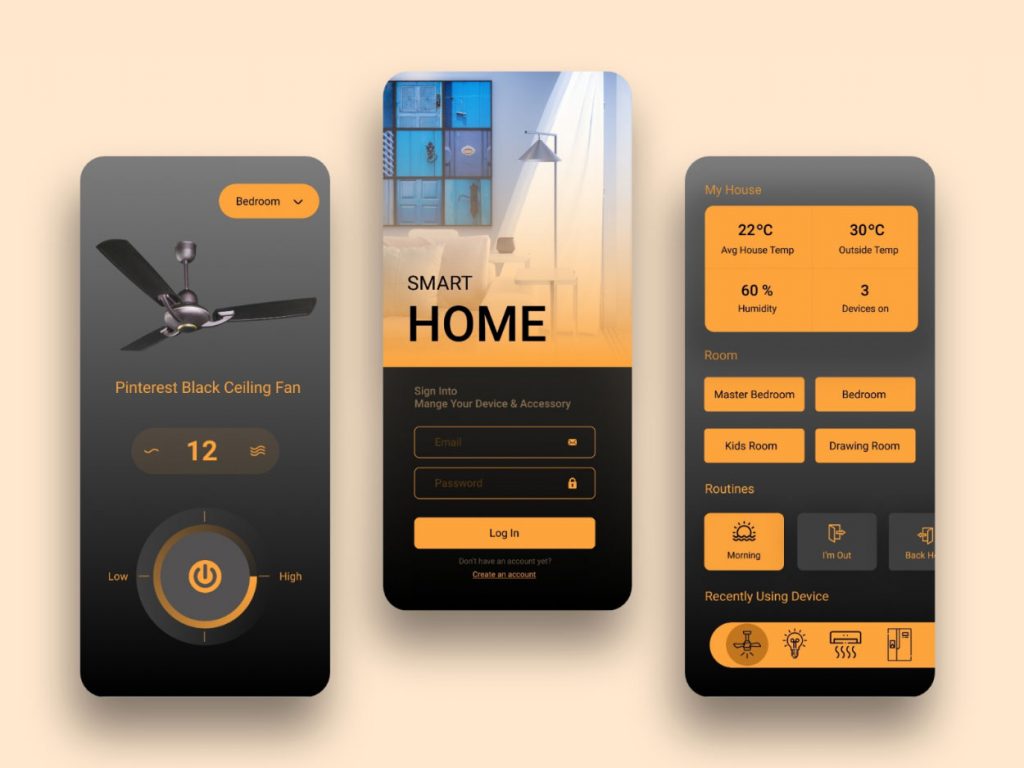 Smart Home Concept App made in Figma