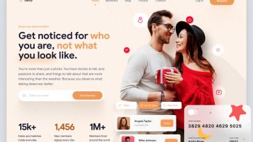 Figma Dating Site Landing Page Hero Template