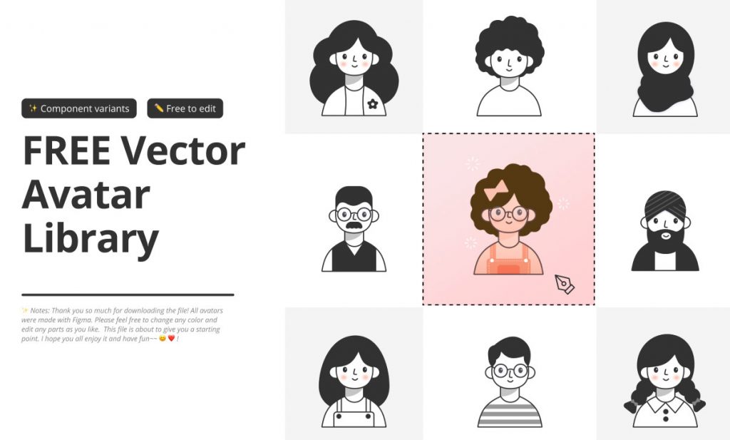 Figma Free Vector Avatars Library