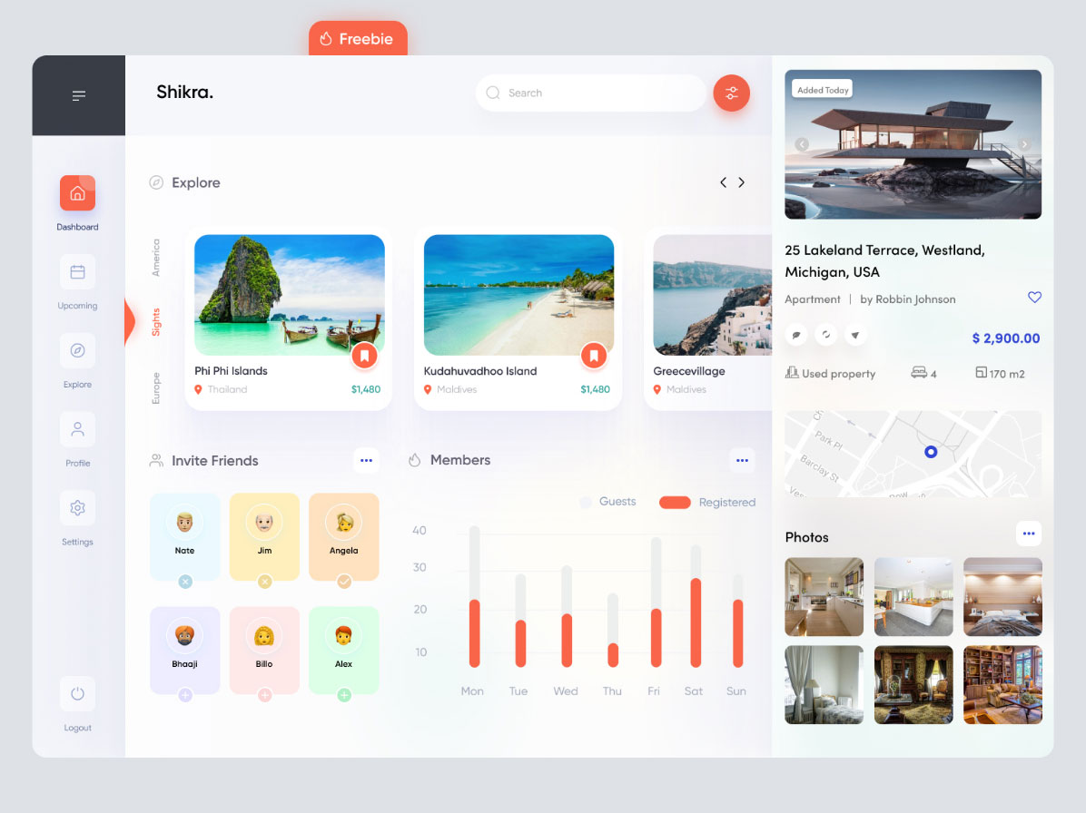 Free Figma Travel Dashboard UI Concept Design Free Figma Template