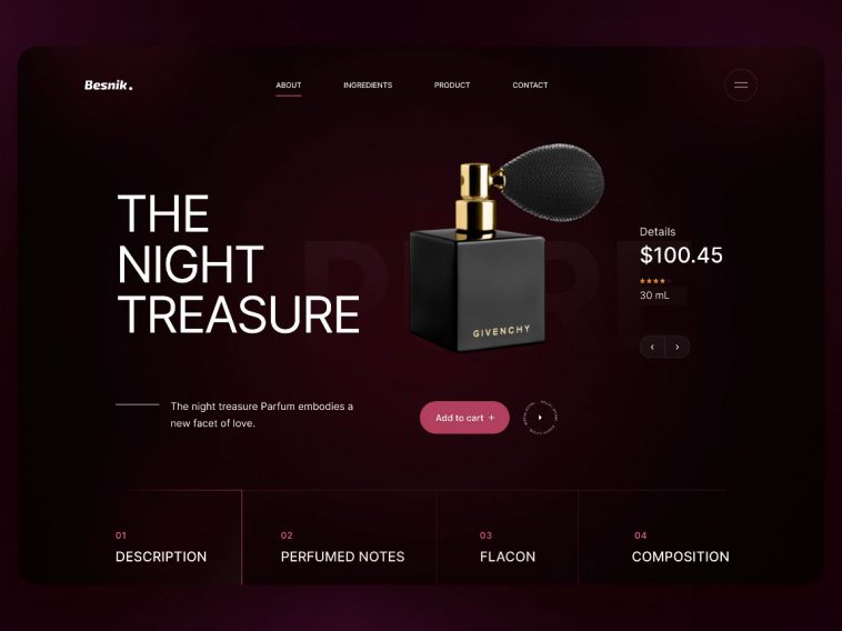 Free Perfume Shop Figma Website Concept Template