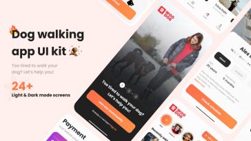 Dog Walking App free UI Kit for Figma