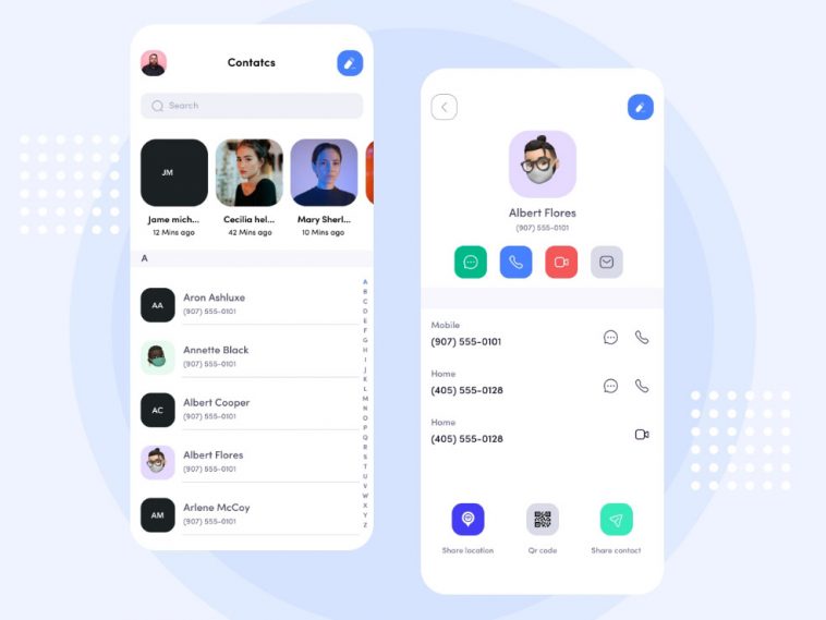 Mobile Contacts Screen for Figma