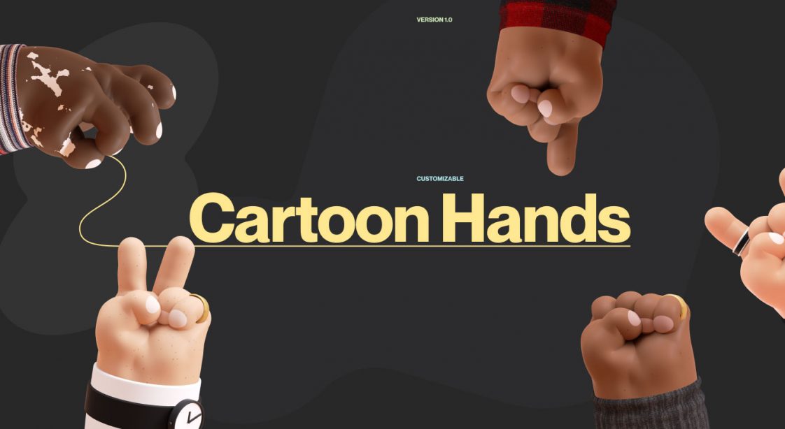 Free 3D Cartoon Hands Figma illustrations - Free Figma Template