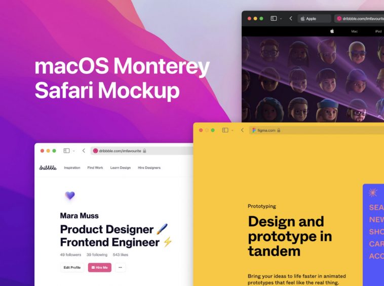 Free Figma macOS Monterey Safari Mockup