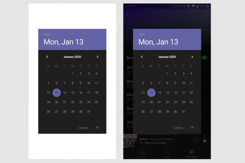 Free Figma Android Calendar Template - Free Figma Template