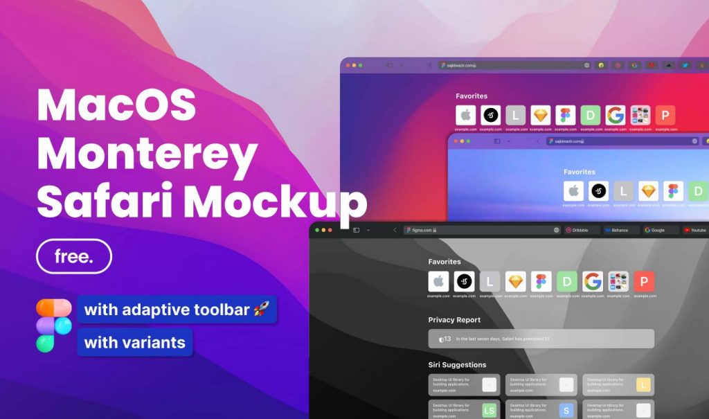 Figma macOS Monterey Safari Mockup