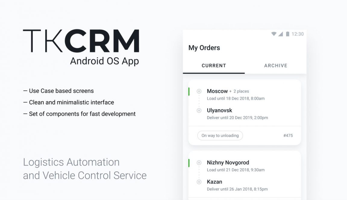 Free TKCRM- Logistics Figma Android App Template - Free Figma Templates