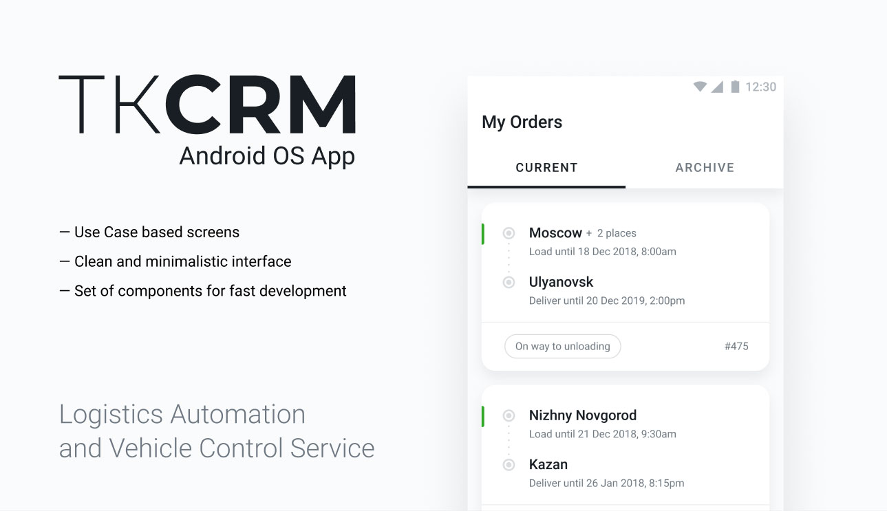Free TKCRM- Logistics Figma Android App Template - Free Figma Templates