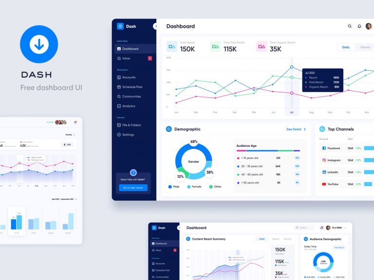 Dash – Figma Free Dashboard Template