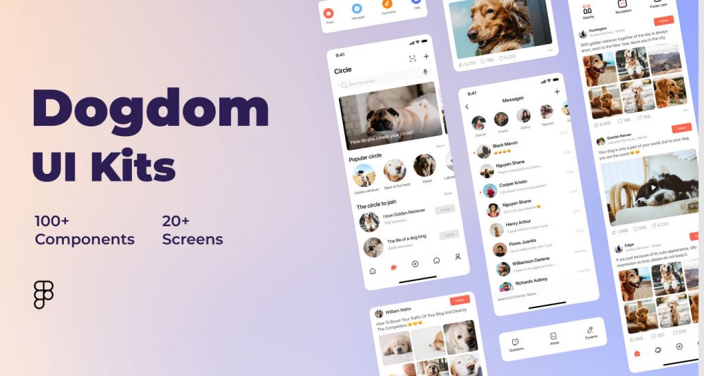 Pets App Mobile UI kit for Figma