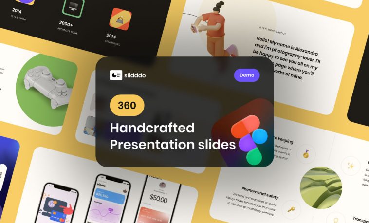 Free 360 Slides Templates made in Figma